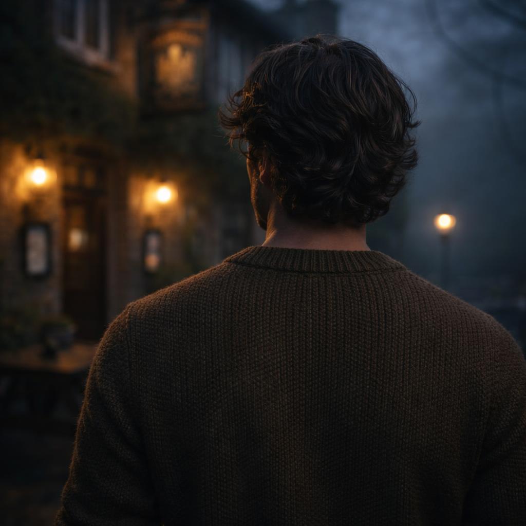 digger turned towards the pub night time