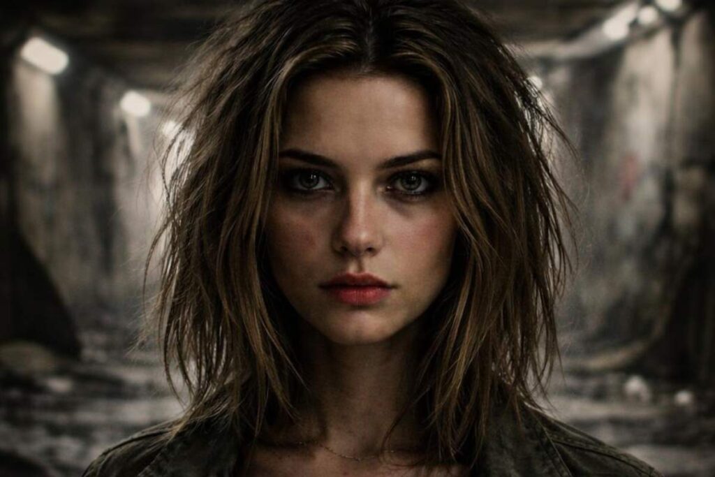 Tazia Savoy in urban tunnel hair cut with Bowie knife