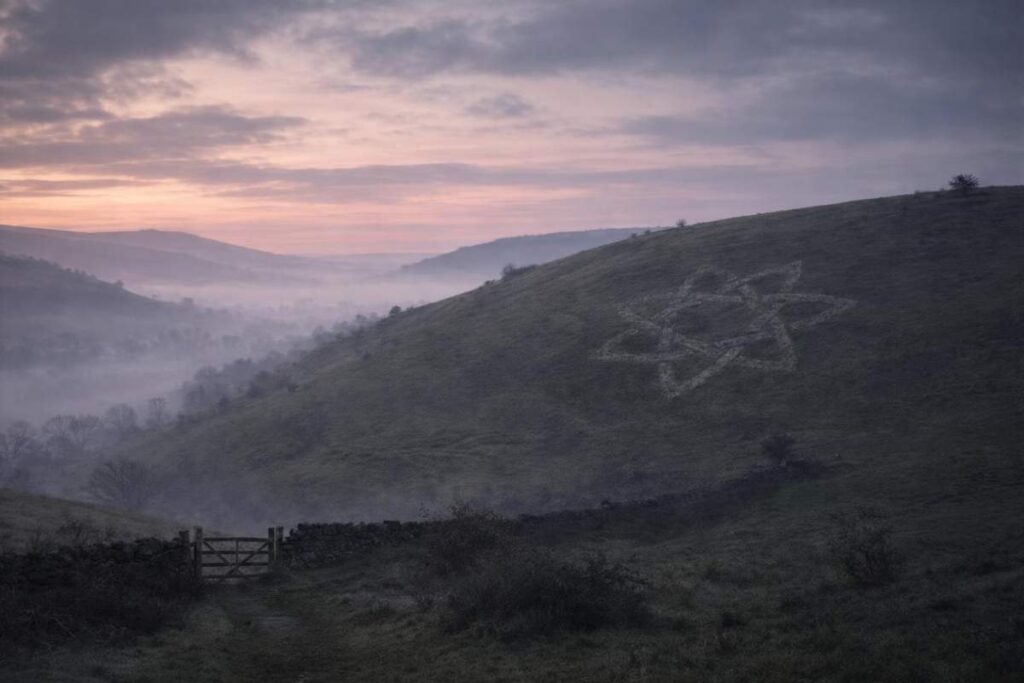 English landscape witches knot made of chalk folk horror fantasy