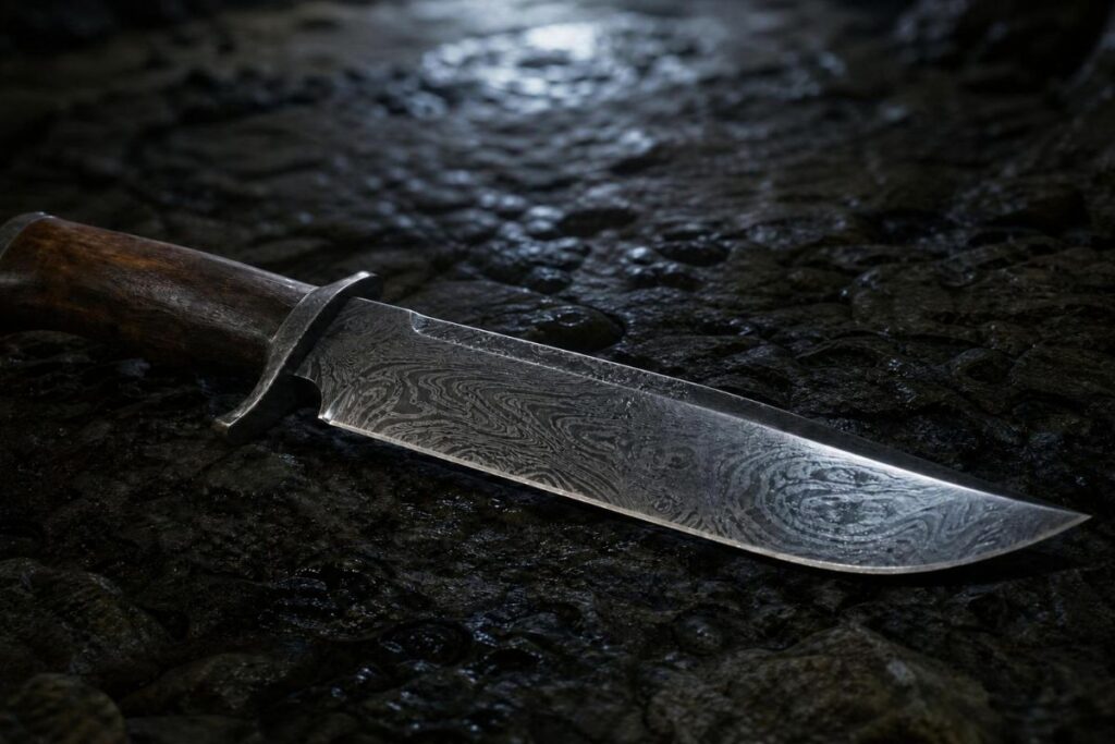 Damascus blade Bowie knife belonging to Tazia Savoy